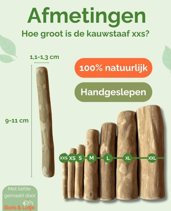 Kauwstaaf Koffiehout XXS - Per stuk