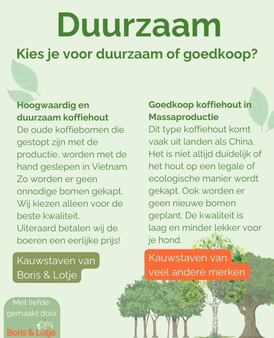 Kauwstaaf Koffiehout XL - Per stuk