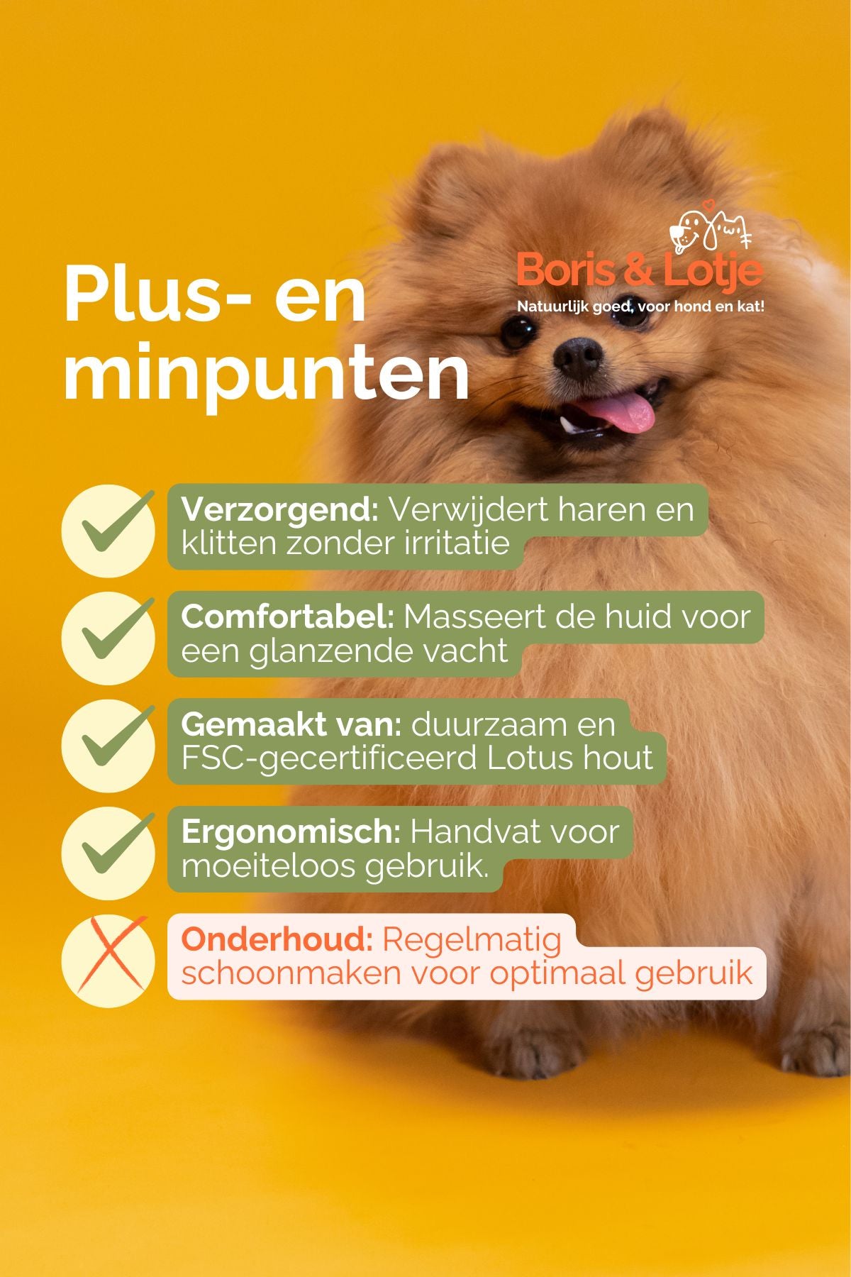 Hondenborstel Slickerborstel 16,7 x 11 cm Duurzaam Lotus hout - Per stuk