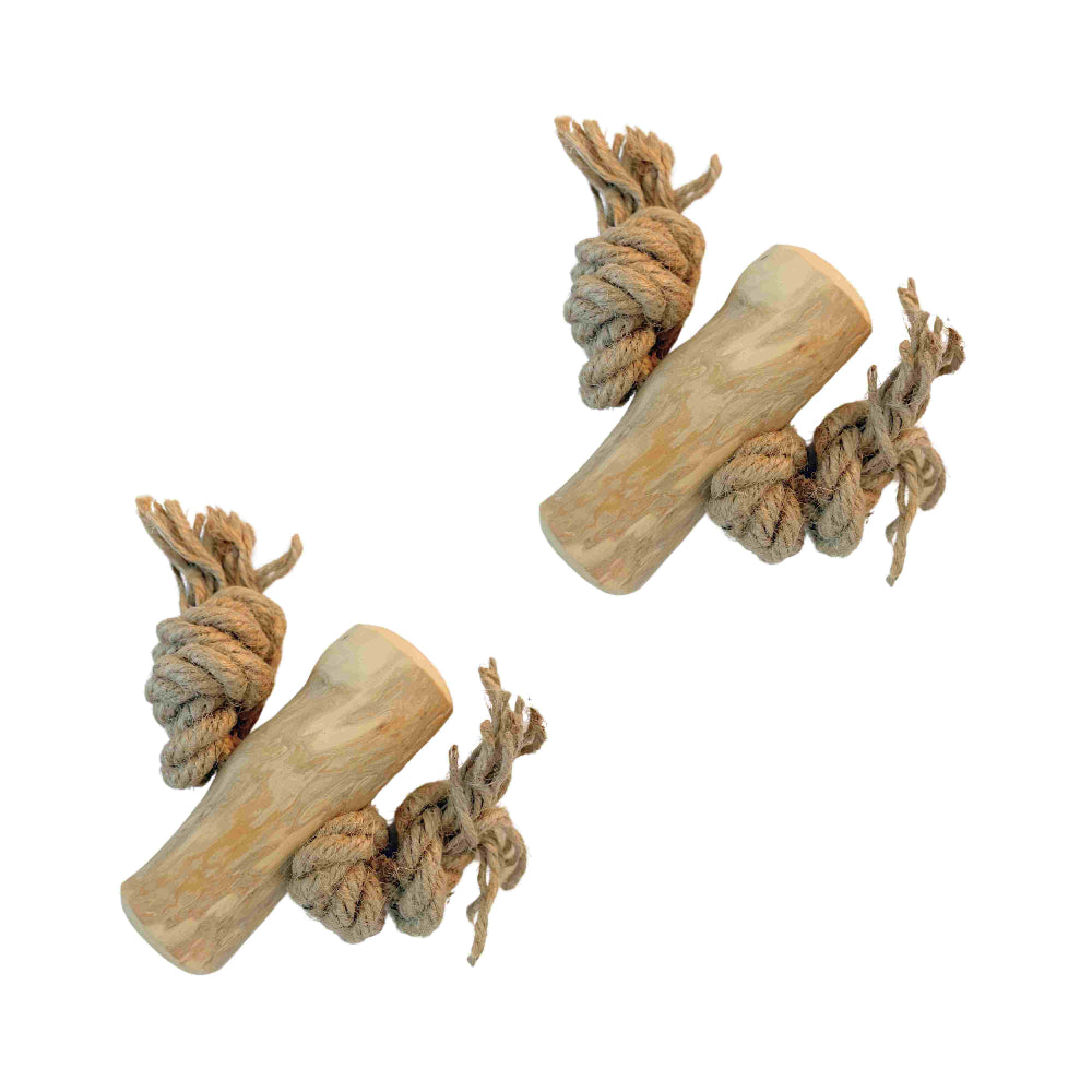 Koffieboomwortel met Henneptouw L - Per stuk