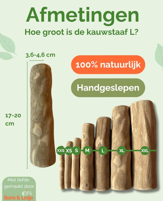 Kauwstaaf Koffiehout L - Per stuk