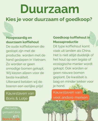 Kauwstaaf Koffiehout L - Per stuk