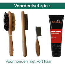 Kit de toilettage pour chien à poil court – Brosse pour chien, 2 peignes & shampoing pour chien