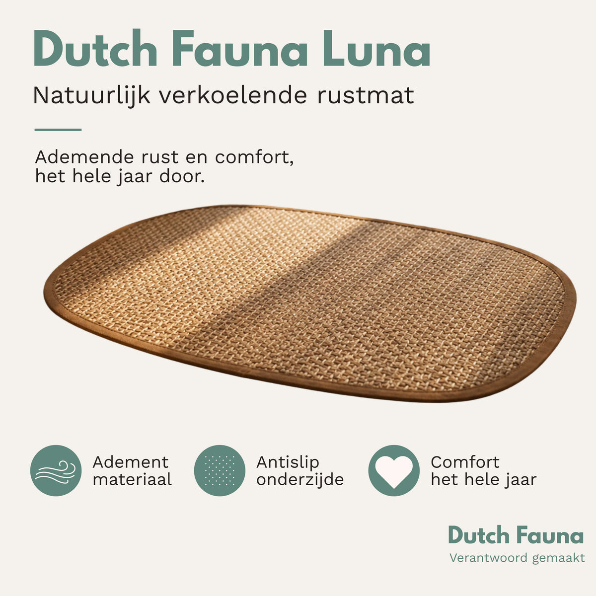 Dutch Fauna Luna Tapis rafraîchissant pour chien & chat - Fabriqué à partir de 30 % de fibres végétales