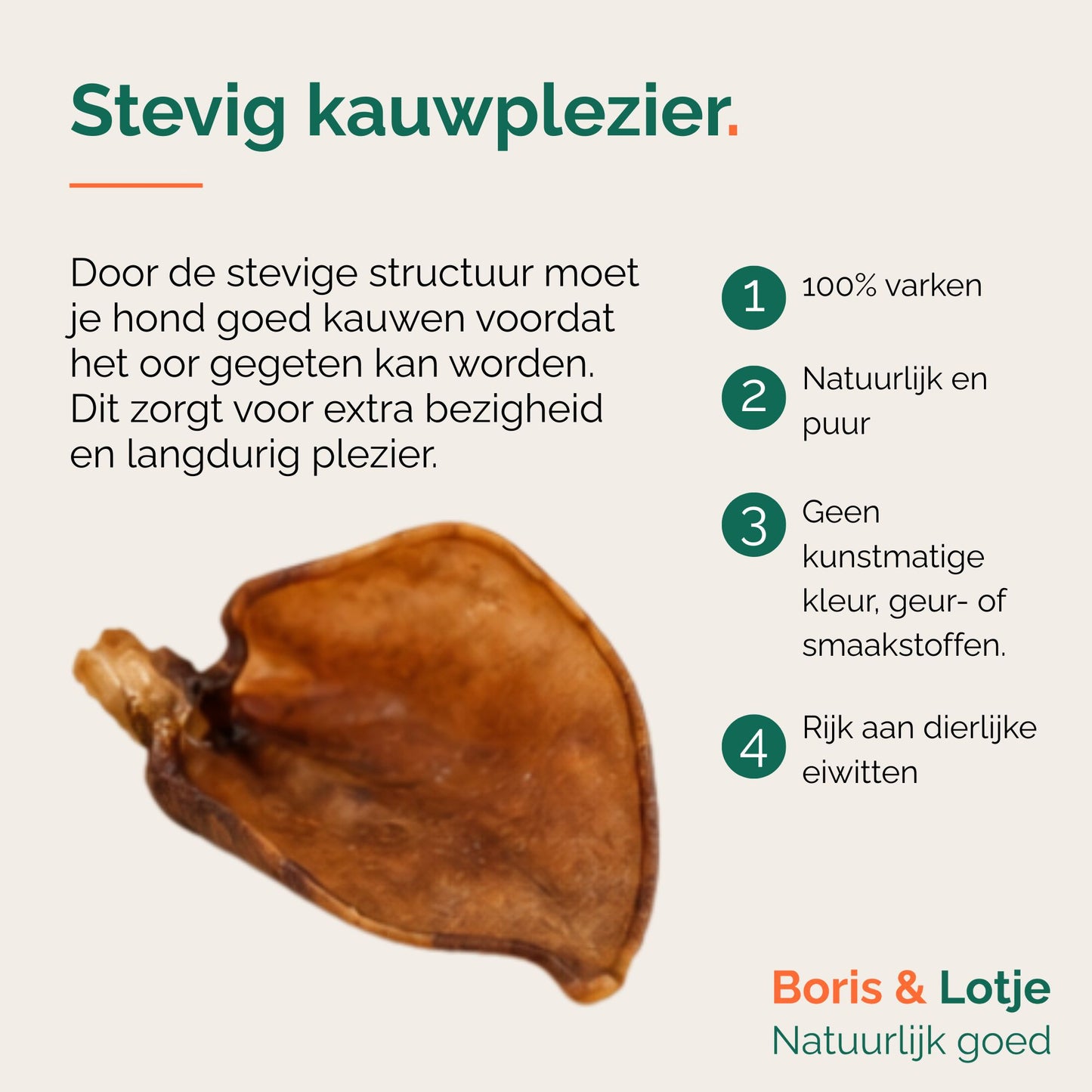 Varkensoren runderoor 100% natuurlijke hondensnack 500 gram