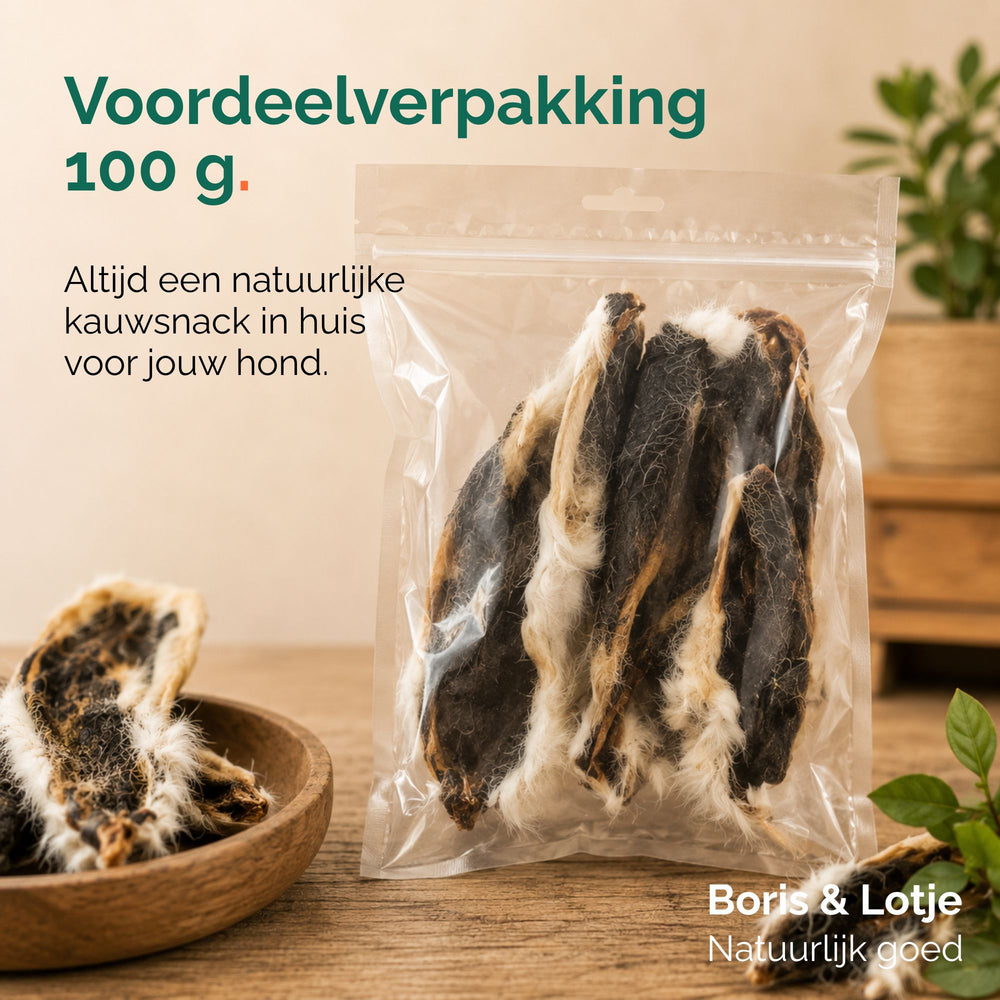 Oreilles de lapin avec fourrure 100 grammes