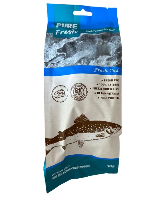 Morue Friandises pour chats 100 % naturelles 70 grammes – Par pièce