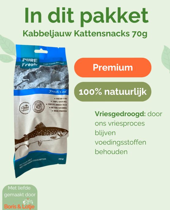 Morue Friandises pour chats 100 % naturelles 70 grammes – Par pièce