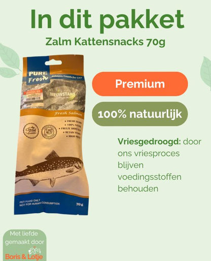 Saumon Friandises pour chats 100 % naturelles 70 grammes – Par pièce