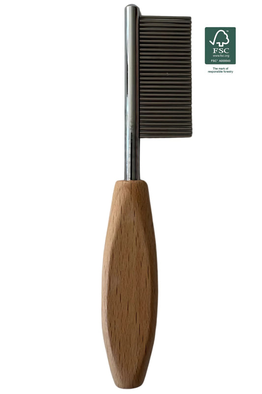 Hondenkam Gezichtskam 10,6 x 1,9 cm Duurzaam berkenhout - Per stuk