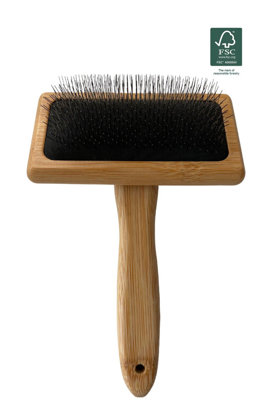 Hondenborstel met lange pinnen 15,4 x 10,2 cm Duurzaam Bamboe hout - Per stuk