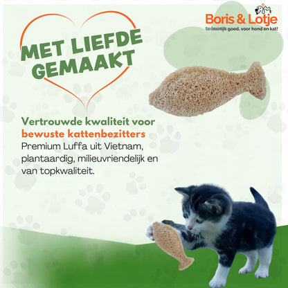 Natuurlijke tandenborstel voor katten - Gemaakt van 100% Luffa