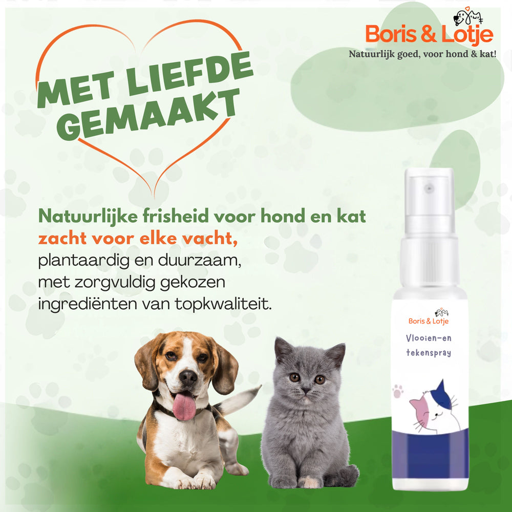 Spray anti-puces et anti-tiques pour chien et chat – 100 % naturel