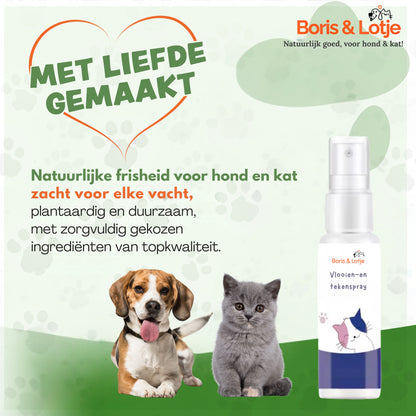 Spray anti-puces et anti-tiques pour chien et chat – 100 % naturel