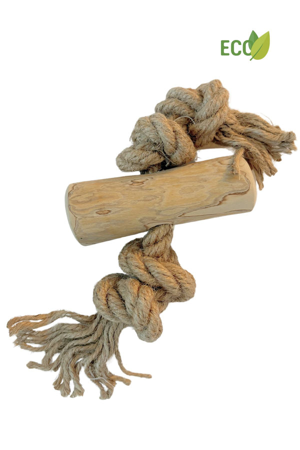 Koffieboomwortel met Henneptouw M - Per stuk