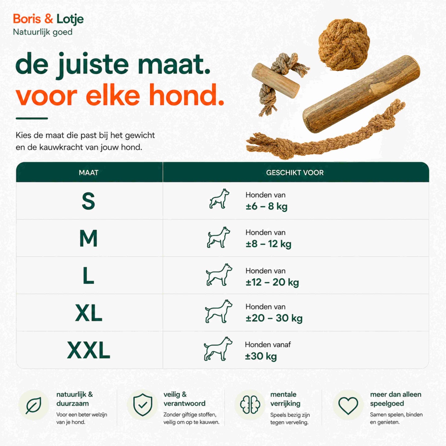Hondenpakket Basispakket L - Natuurlijk kauwen en spelen