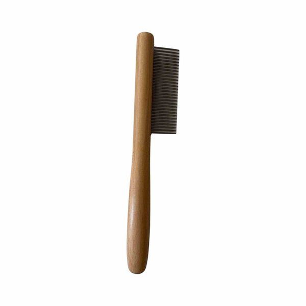 Hondenkam Brede stalen tanden 20,4 x 4 cm Duurzaam berkenhout - Per stuk