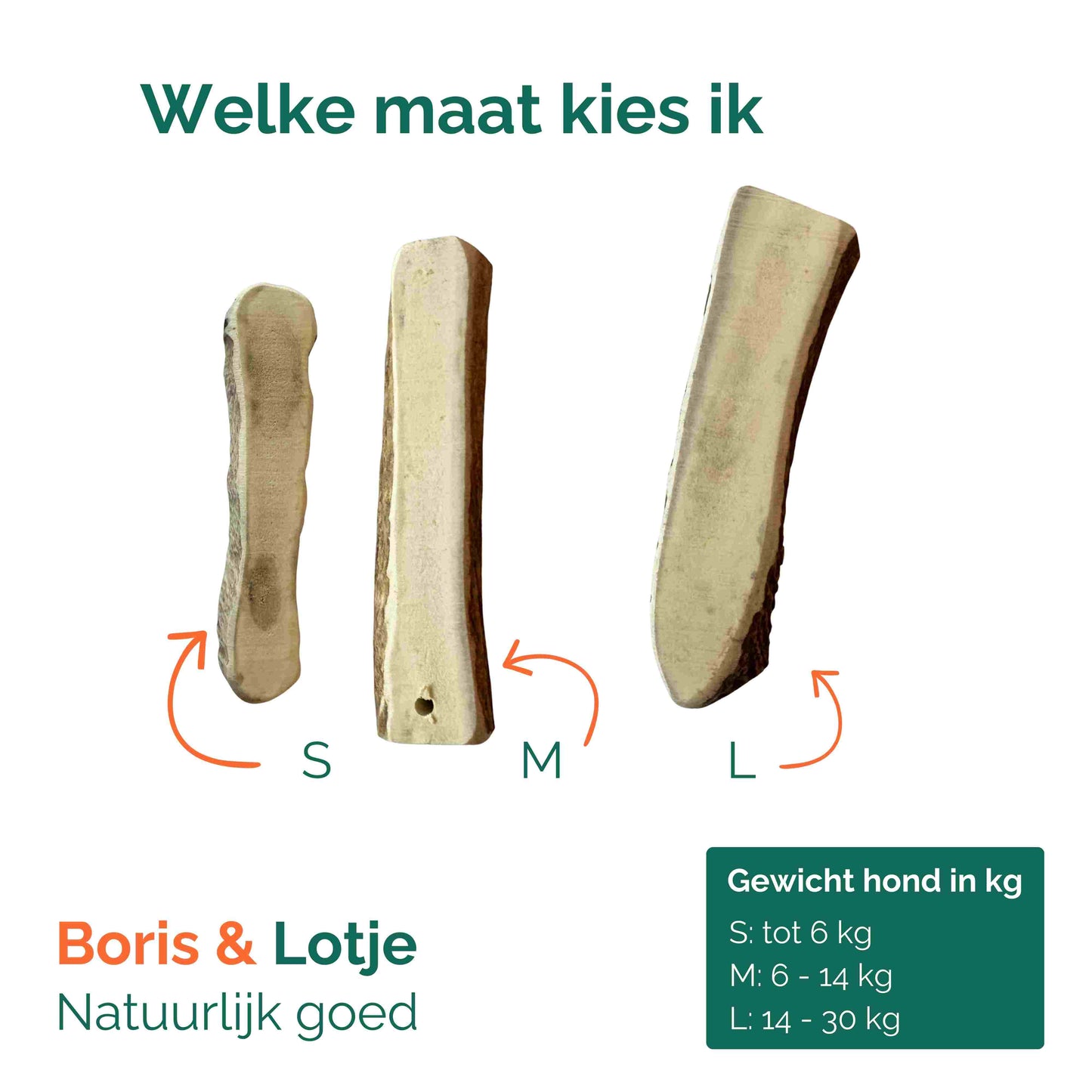 Elandgewei hondensnack 100% natuurlijk - maat L (120–160 gram)