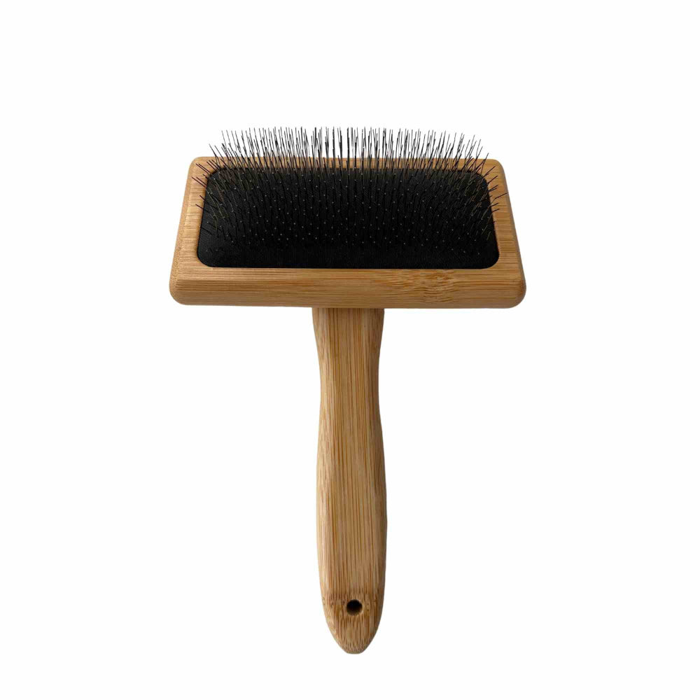 Brosse pour chien à longues pointes M - bambou 15,4 × 10,2 cm