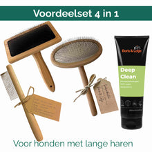 Kit de toilettage pour grands chiens à poil long à partir de 25 kg – Brosse pour chien, carde, peigne & shampoing