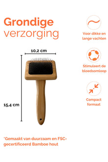 Brosse pour chien à longues pointes M - bambou 15,4 × 10,2 cm