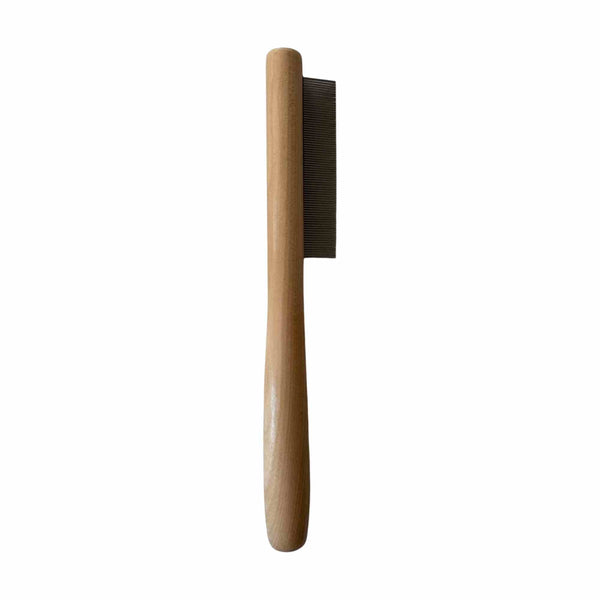 Hondenkam Fijne stalen tanden 20,4 x 3,2 cm Duurzaam berkenhout - Per stuk