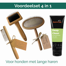 Kit de toilettage pour chien de petite taille à poil long jusqu'à 10 kg – Brosse, carde, peigne & shampoing