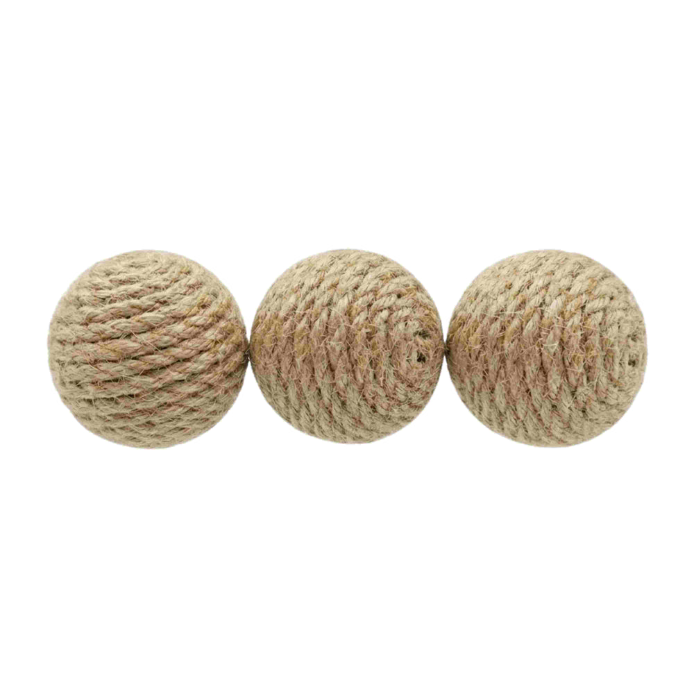 Balles pour chats en sisal avec grelot naturel - 3 pièces
