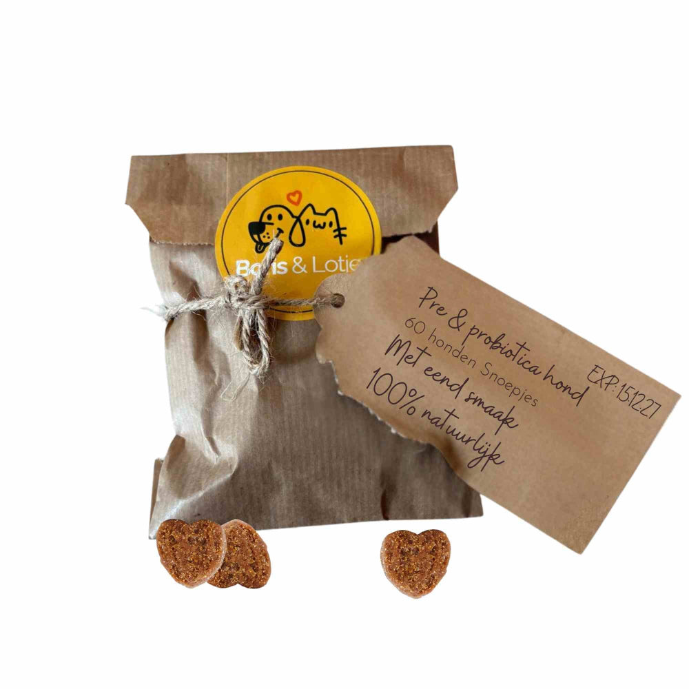 Pré- et probiotiques pour chien - Favorisent la digestion et les défenses immunitaires - 60 friandises pour chien au goût de canard