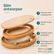 Griffoir pour chat avec circuit de jeu - bois et sisal 40,6 cm